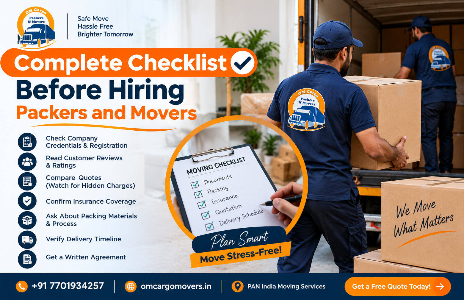 Complete Checklist Before Hiring Packers and Movers