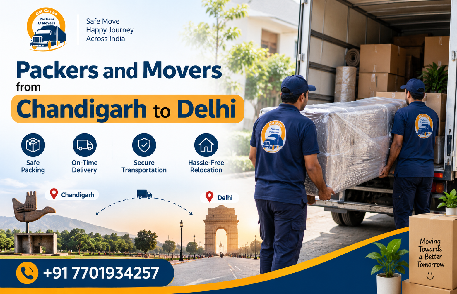 Packers and Movers from Chandigarh to Delhi
